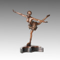 Statue sportive Statue de patinage artistique Bronze Sculpture TPE-707